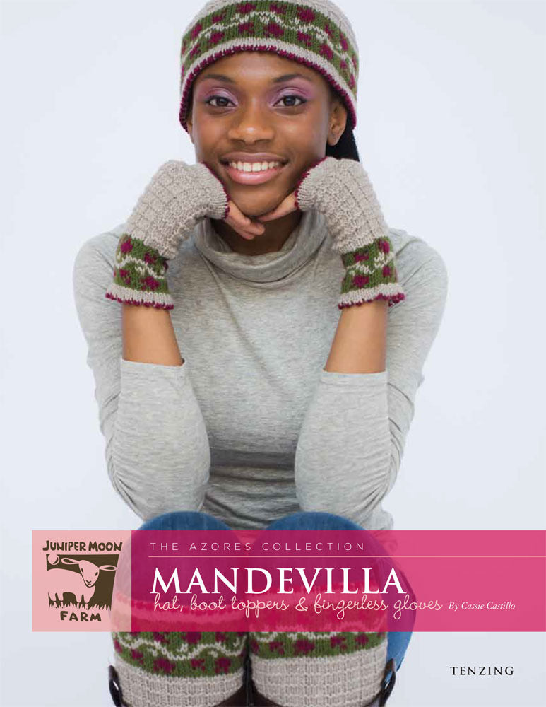 Mandevilla Hat/Boot Toppers/Fingerless Gloves in Juniper Moon Farm Tenzing - PDF
