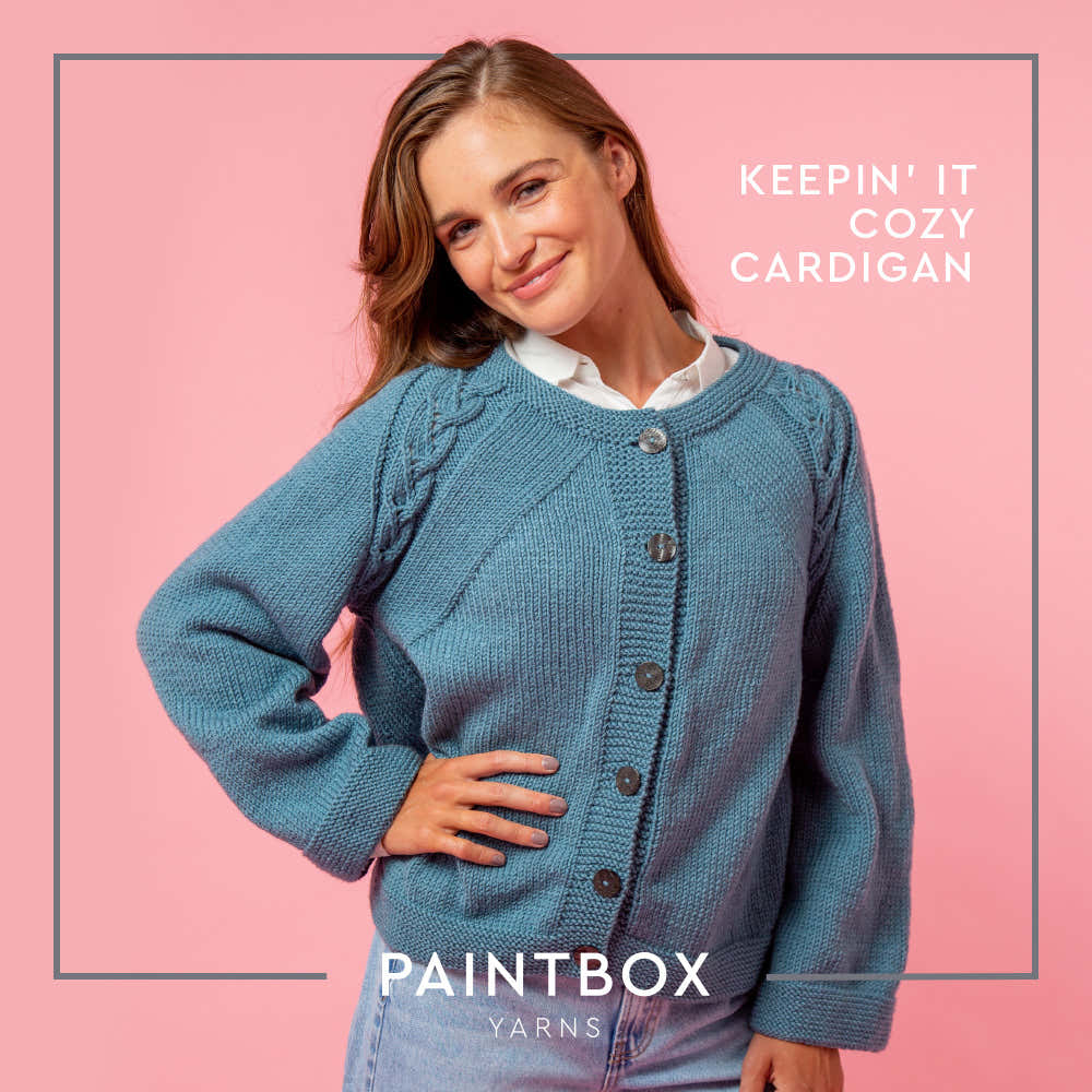 Paintbox Yarns Keepin' it Cozy Cardigan Knitting Pattern