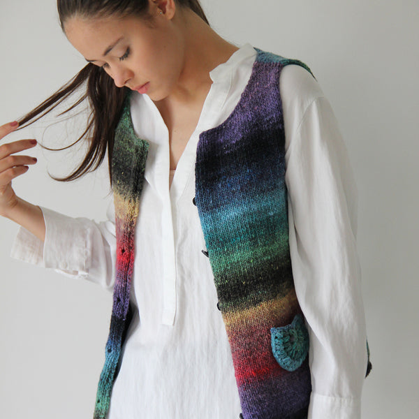 Noro Y Button Down Vest Waistcoat Crochet Pattern