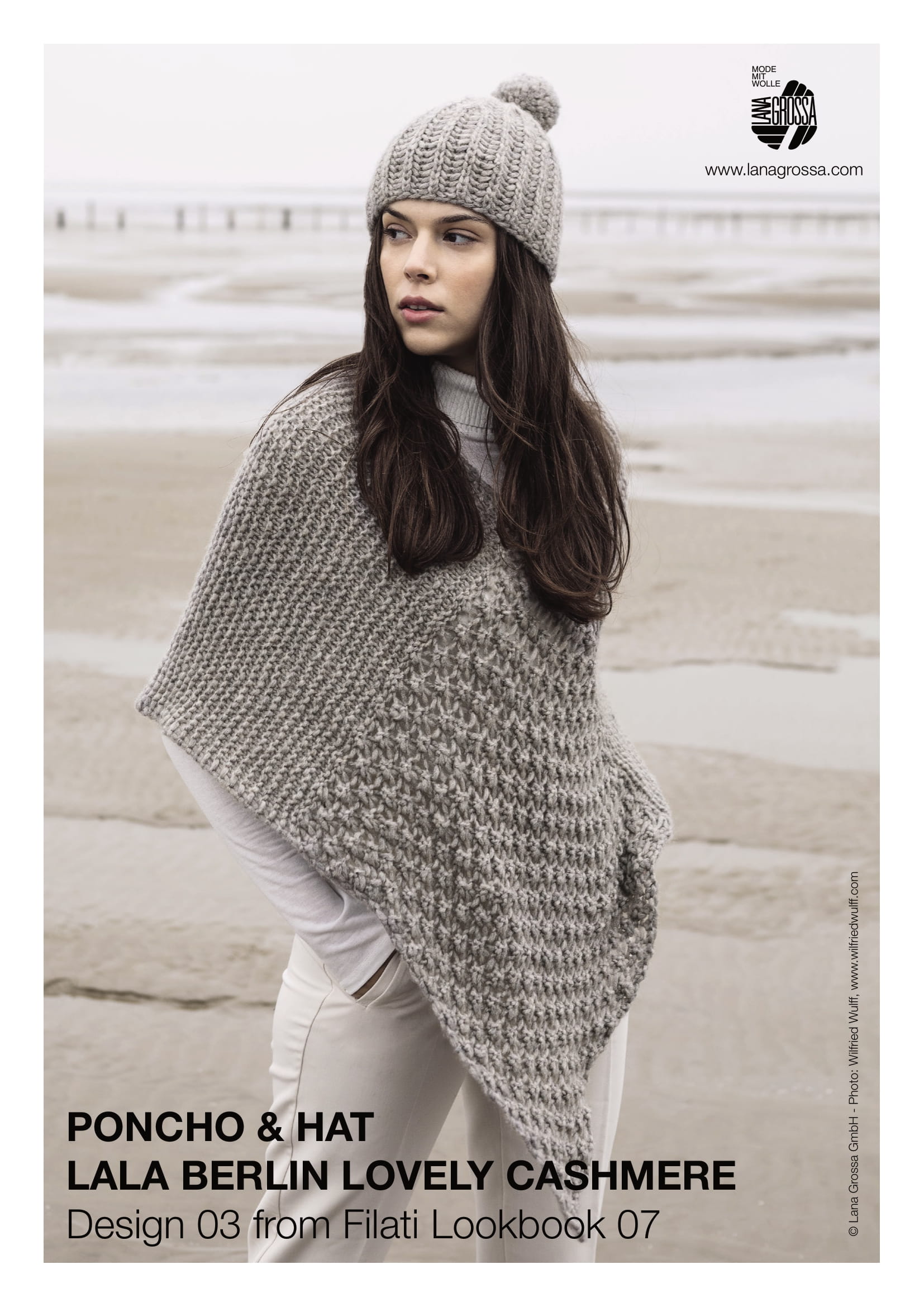 Lana Grossa Poncho & Hat Cape Knitting Pattern