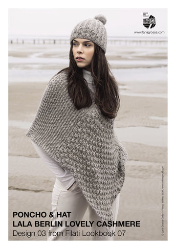 Lana Grossa Poncho & Hat Cape Knitting Pattern