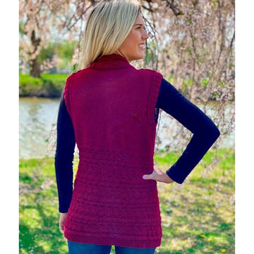 Plymouth Yarn Women's Long Vest Waistcoat Knitting Pattern