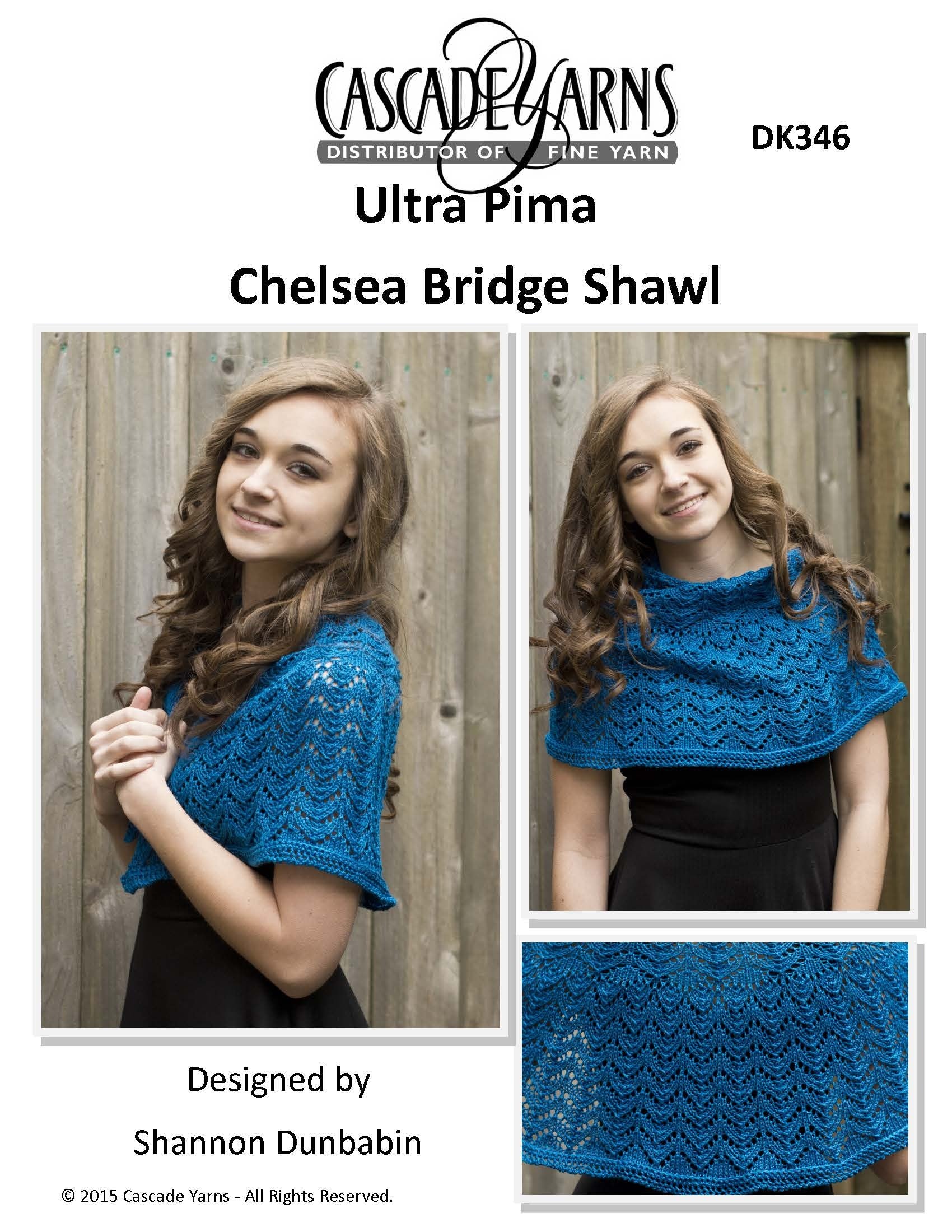 Cascade Yarns DK Chelsea Bridge Shawl Wrap Knitting Pattern