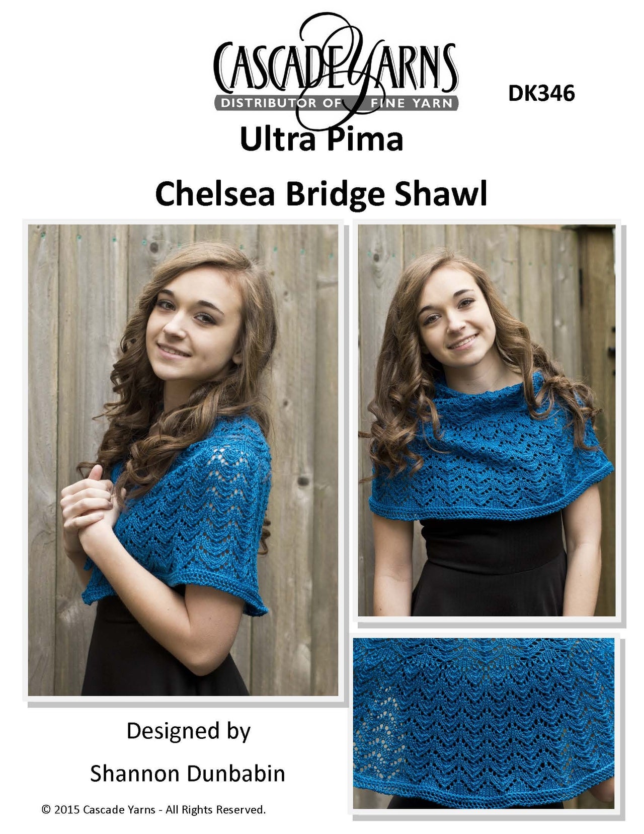 Cascade Yarns DK Chelsea Bridge Shawl Wrap Knitting Pattern