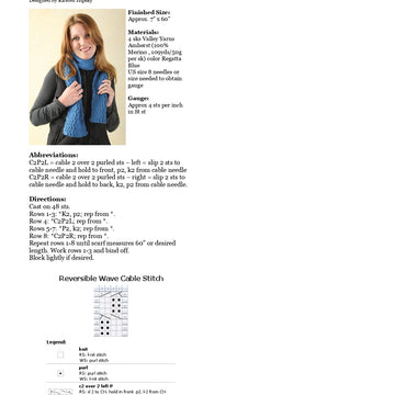Valley Yarns 240 Reversible Wave Cabled Scarf (Free)