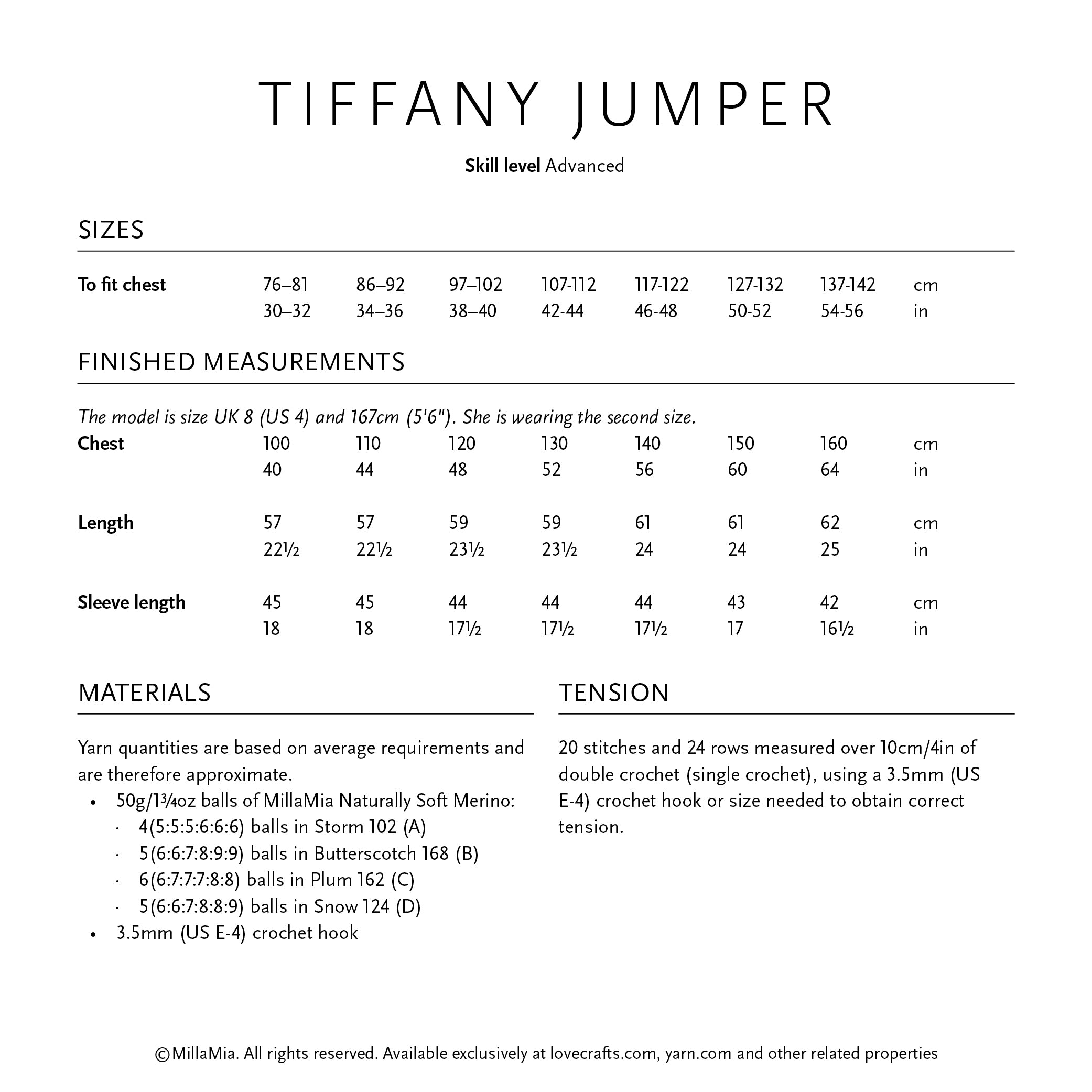 MillaMia Tiffany Jumper Crochet Pattern