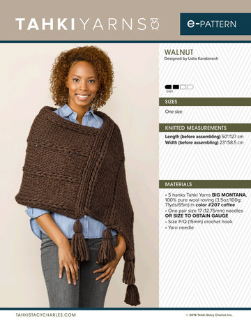 Tahki Yarns Walnut Knitting Pattern