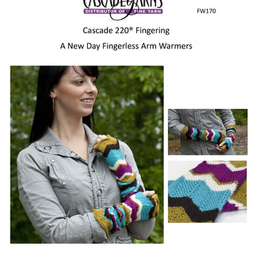 Cascade Yarns FW170 220 Fingering A New Day Fingerless Arm Warmers (Free)