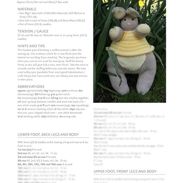 MillaMia Erik Easter Bunny Toy Knitting Pattern