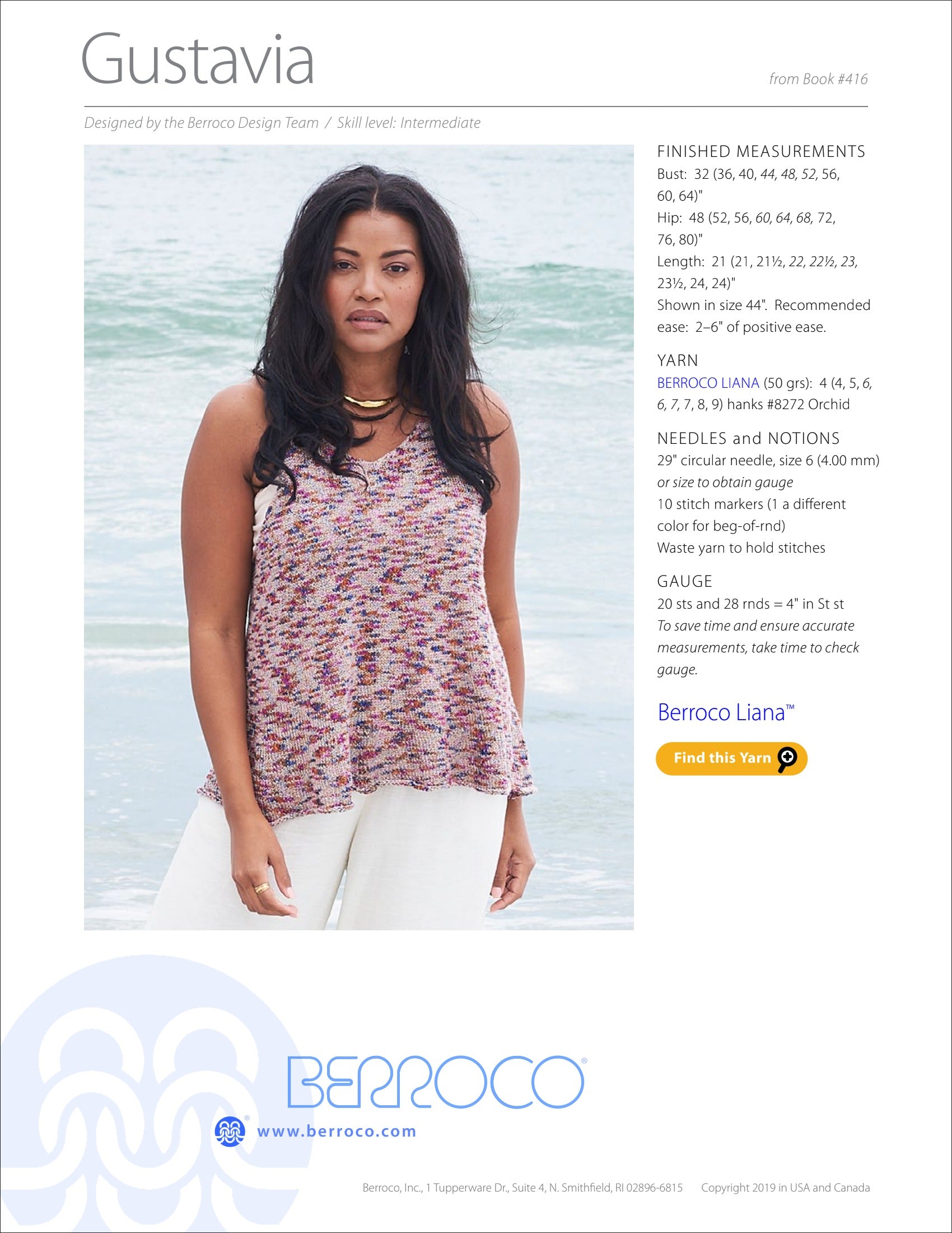 Berroco Gustavia Jumper Knitting Pattern