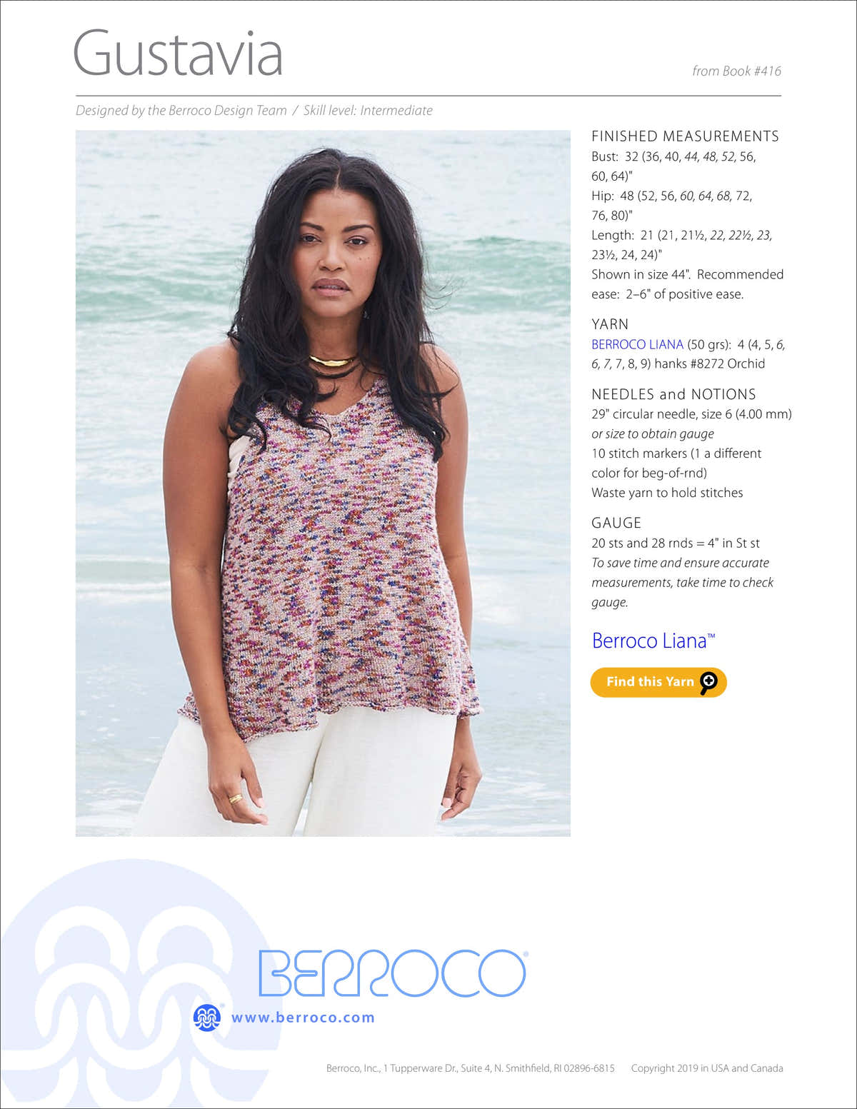 Berroco Gustavia Jumper Knitting Pattern