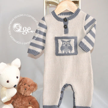 Lil Hoot, Onesie / romper with matching hat P084