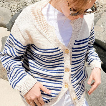 Coastal Striped Cardigan in Lion Brand 24/7 Cotton - M22141 TC PDF