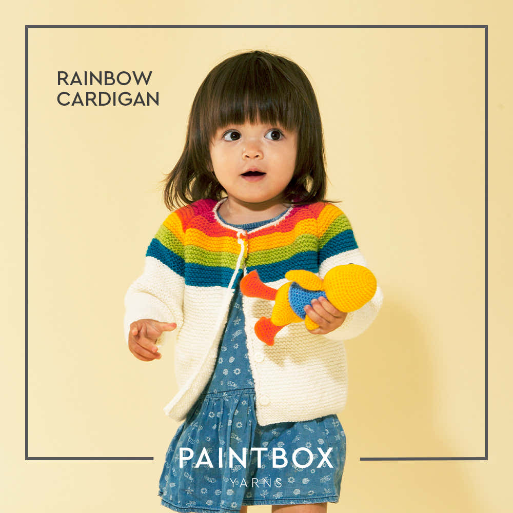Paintbox Yarns Rainbow Cardigan Knitting Pattern