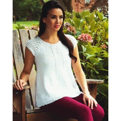 Plymouth Yarn 2654 Women's Raglan Henley Knitting Pattern