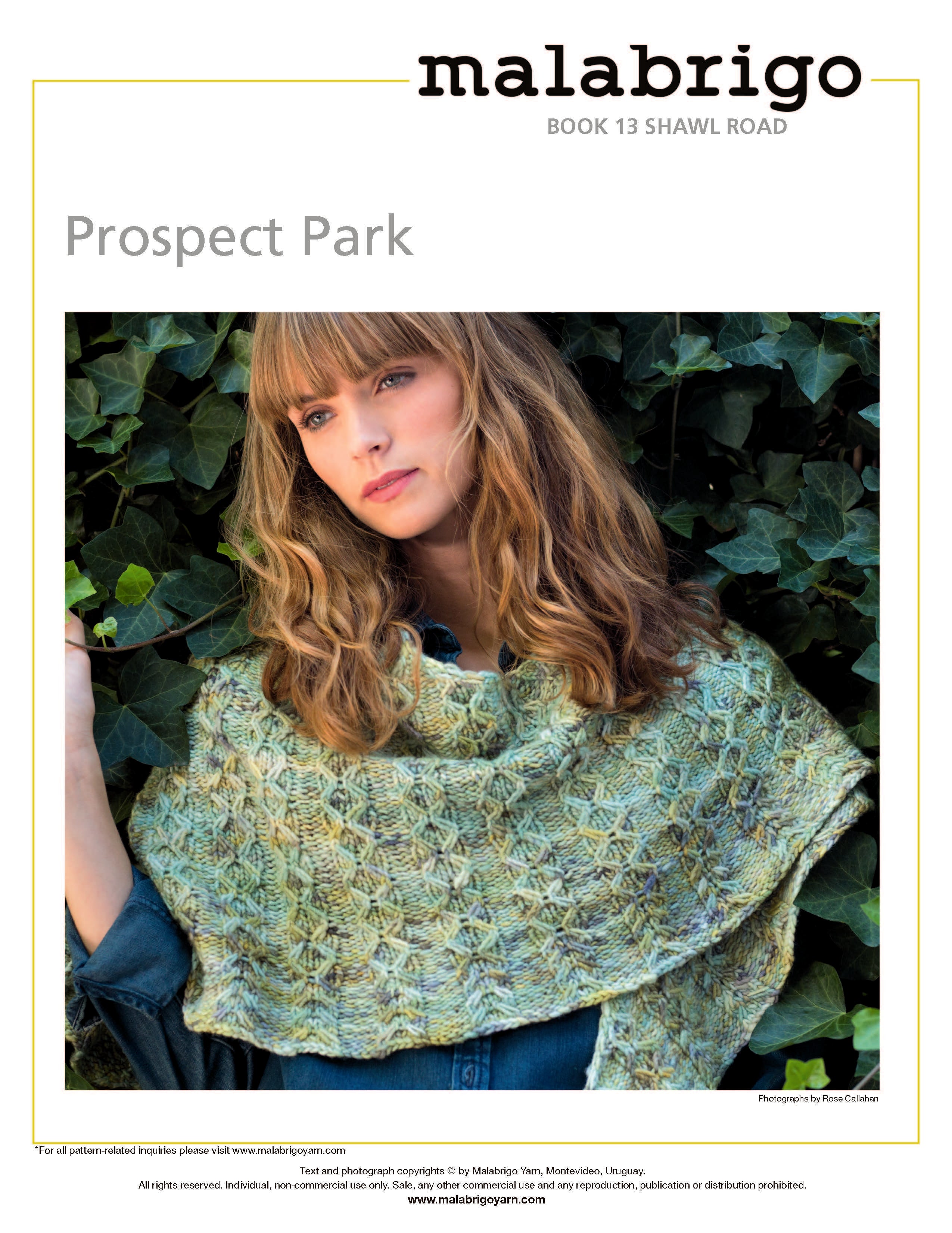 Prospect Park Shawl Wrap Knitting Pattern
