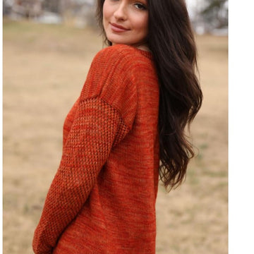 Plymouth Yarn Sassy Sleeve V-Neck Jumper Knitting Pattern