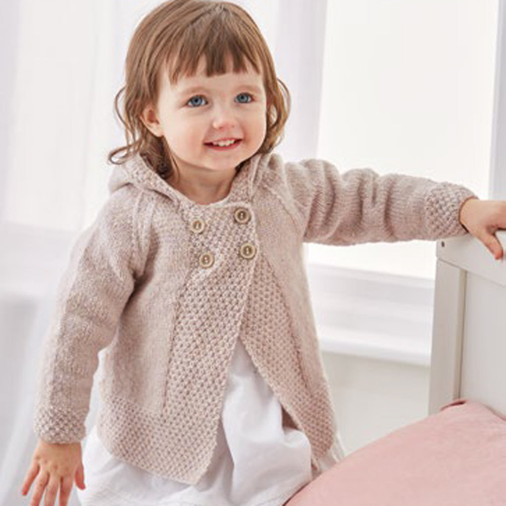 Sirdar Hooded Double Breast Jacket Coat Knitting Pattern