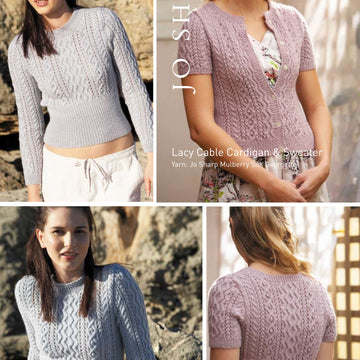 Jo Sharp Lacy Cable Cardigan and Sweater Knitting Pattern
