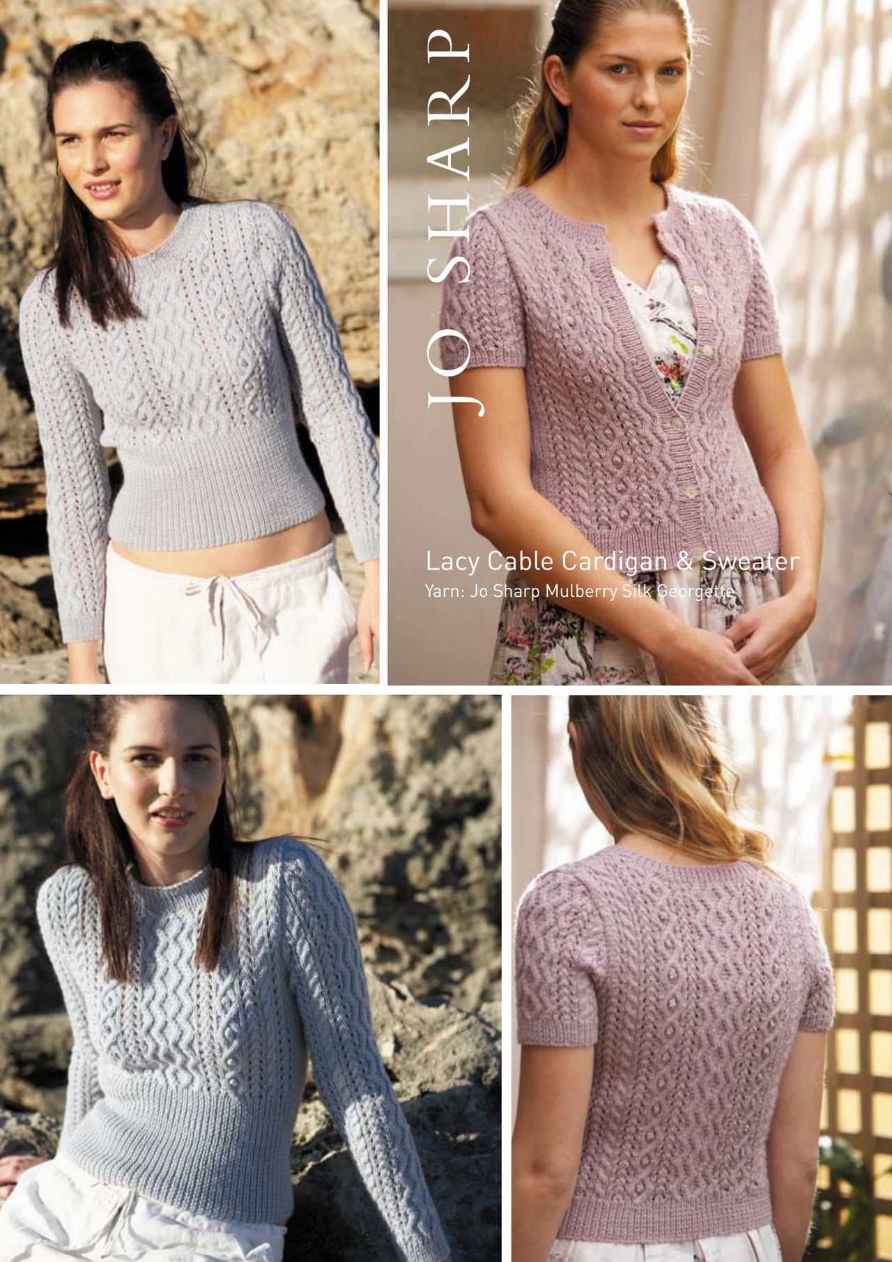 Jo Sharp Lacy Cable Cardigan and Sweater Knitting Pattern