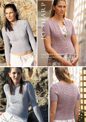 Jo Sharp Lacy Cable Cardigan and Sweater Knitting Pattern