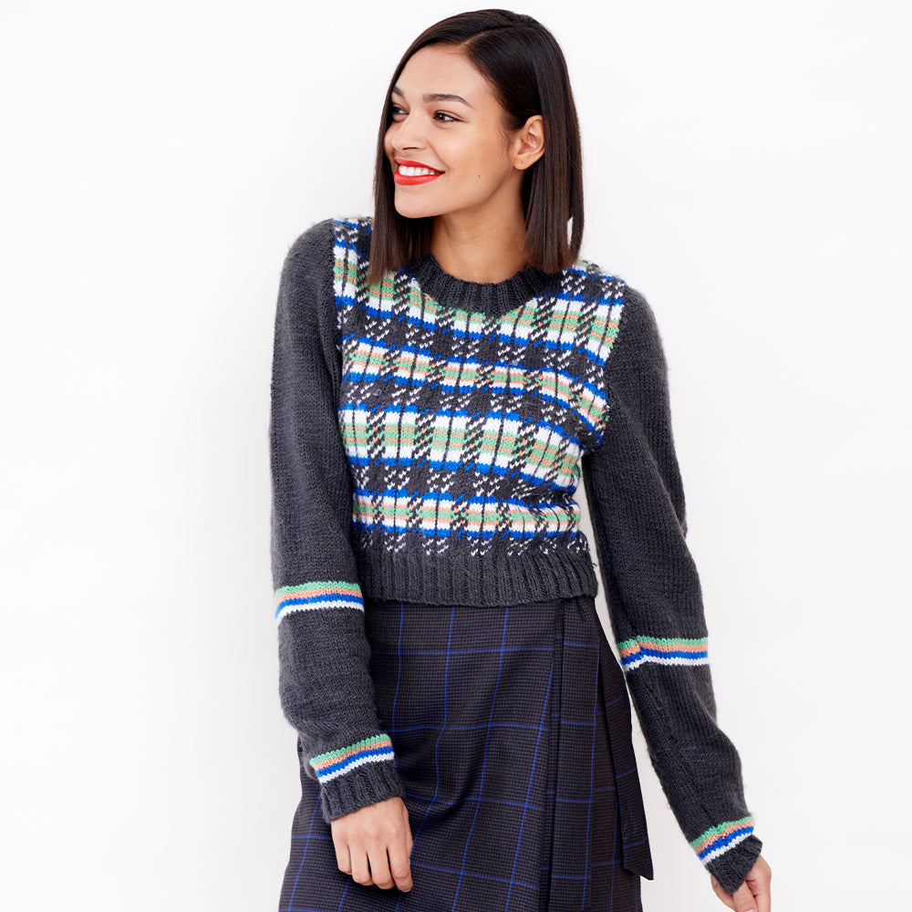 Paintbox Yarns Multi Tartan Jumper Knitting Pattern
