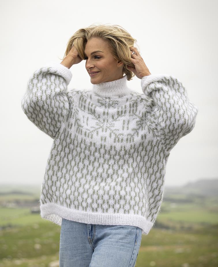 Hulda Sweater in Viking of Norway Alpaca Bris Green PDF
