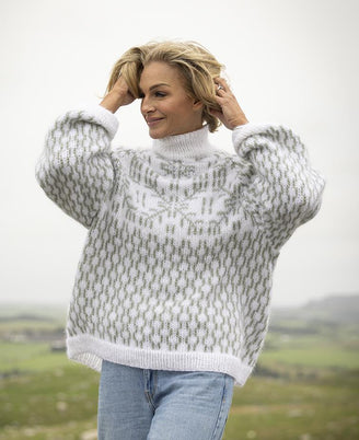 Hulda Sweater in Viking of Norway Alpaca Bris Green PDF