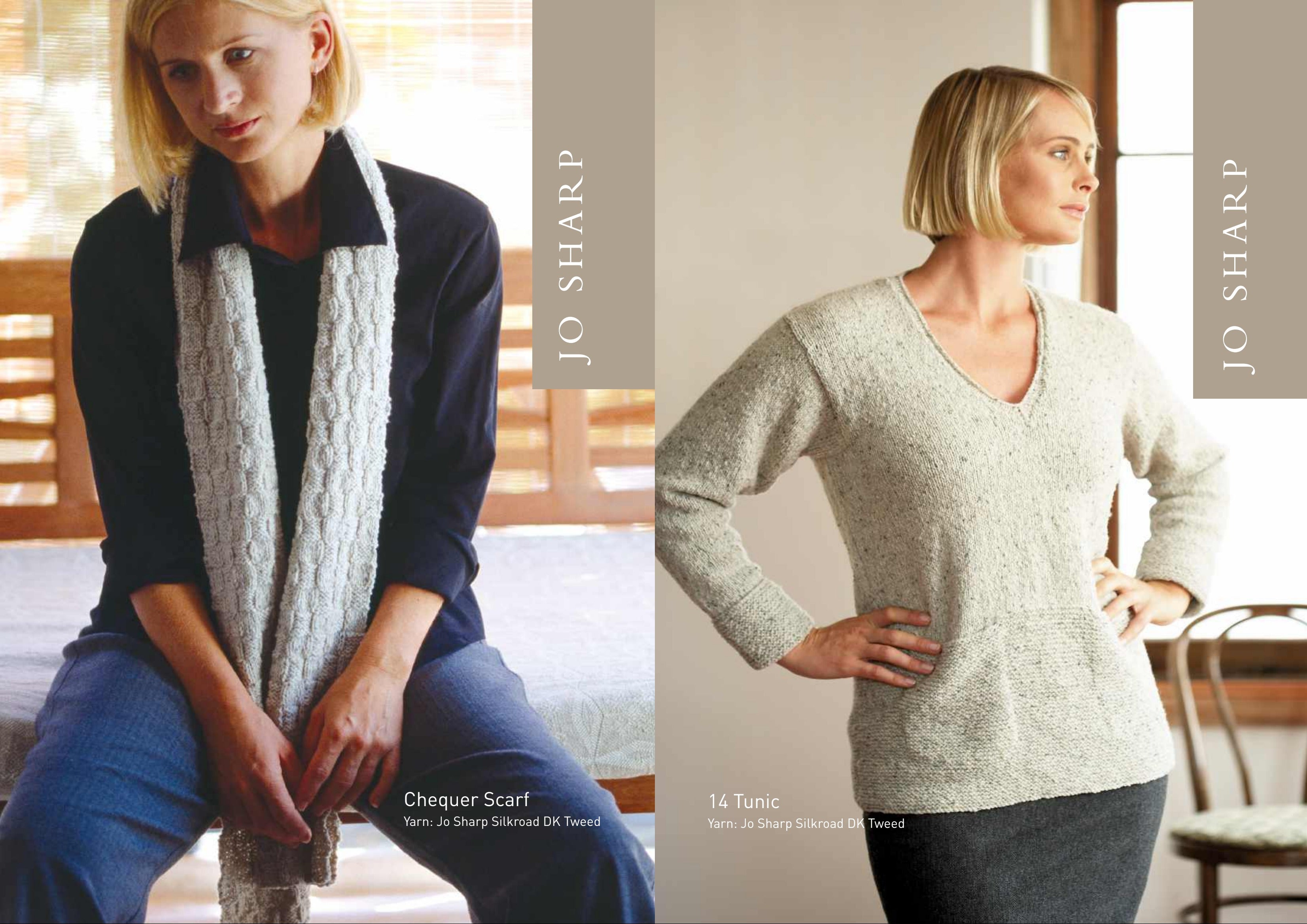 Jo Sharp Tunic and Chequer Scarf Knitting Pattern