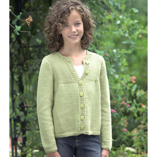 Plymouth Yarn Girl's Cardigan Knitting Pattern