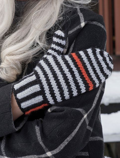 Ups and Downs Stripe Hat & Mittens Knitting Pattern