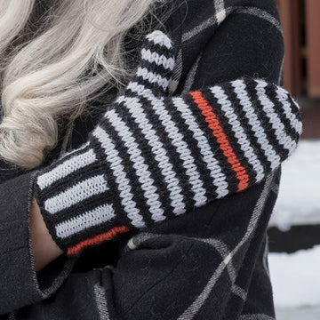 Ups and Downs Stripe Hat & Mittens Knitting Pattern