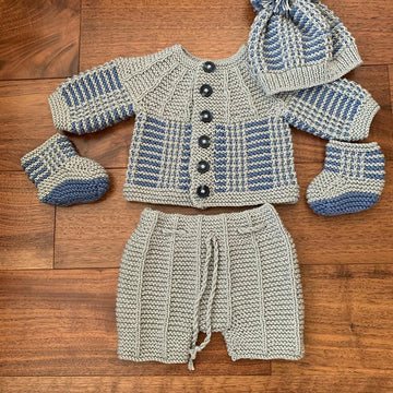 "Nathan" 4 piece set, with 8 size options  from Premature to 24 Months