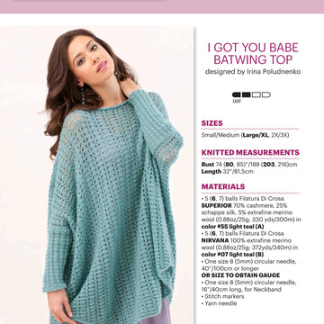 Filatura Di Crosa I Got You Babe Batwing Top Knitting