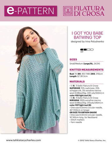 Filatura Di Crosa I Got You Babe Batwing Top Knitting