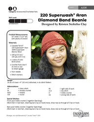 Cascade Yarns A Diamond Band Beanie Hat Crochet Pattern