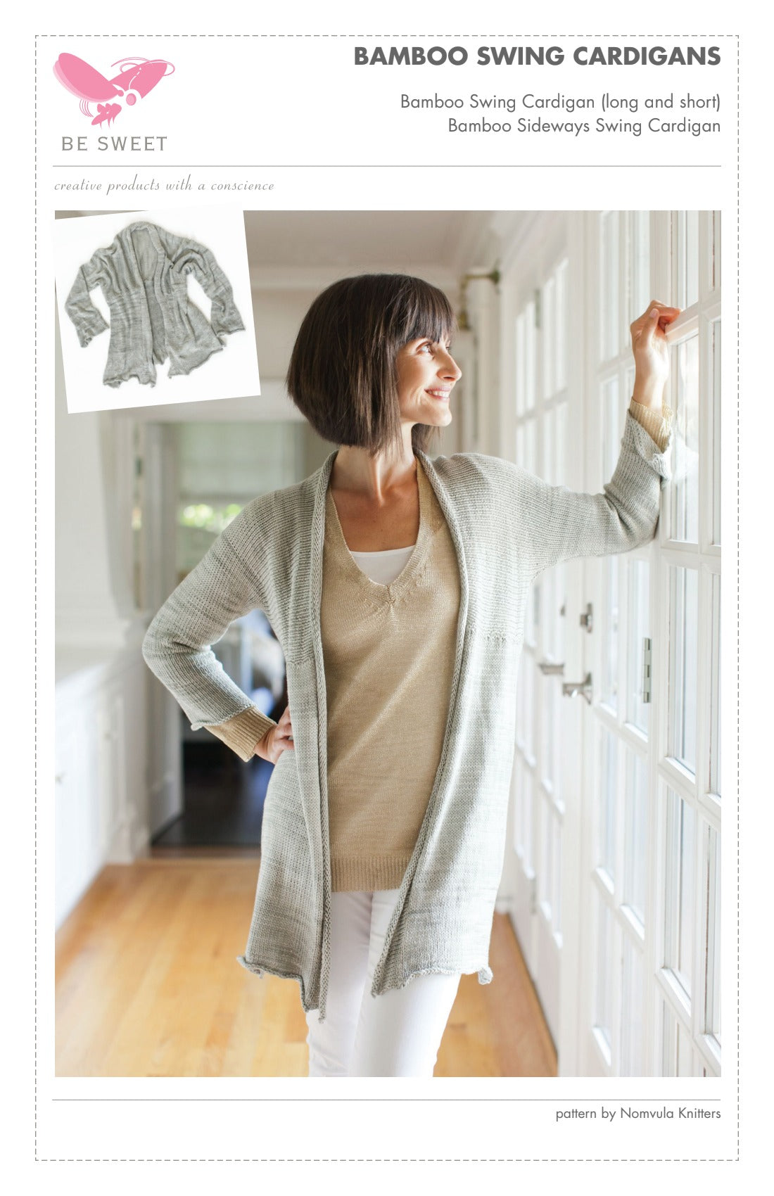 Be Sweet Bamboo Swing Cardigan Knitting Pattern