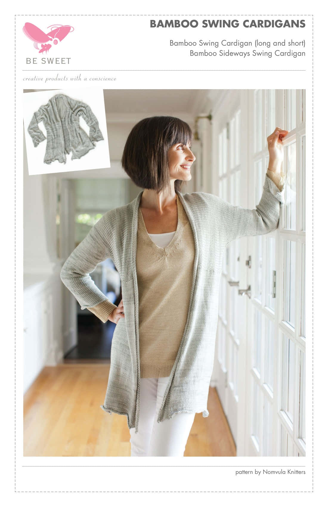 Be Sweet Bamboo Swing Cardigan Knitting Pattern