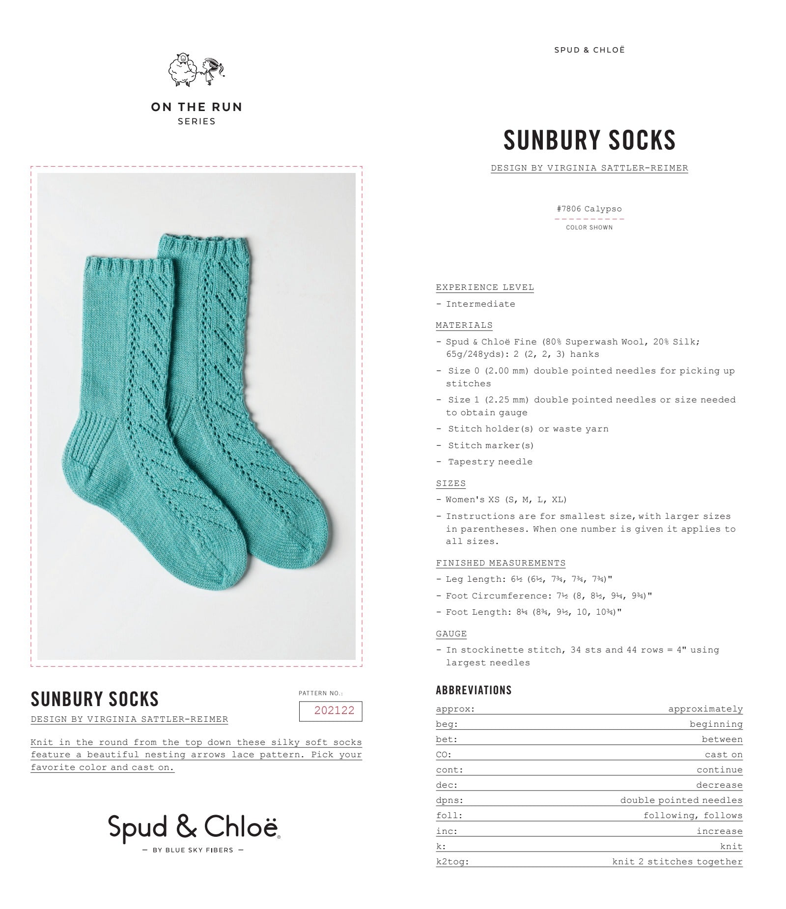 Sunbury Socks Knitting Pattern