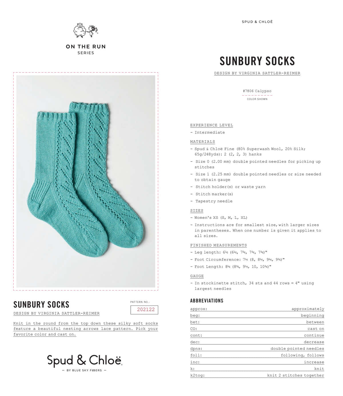 Sunbury Socks Knitting Pattern