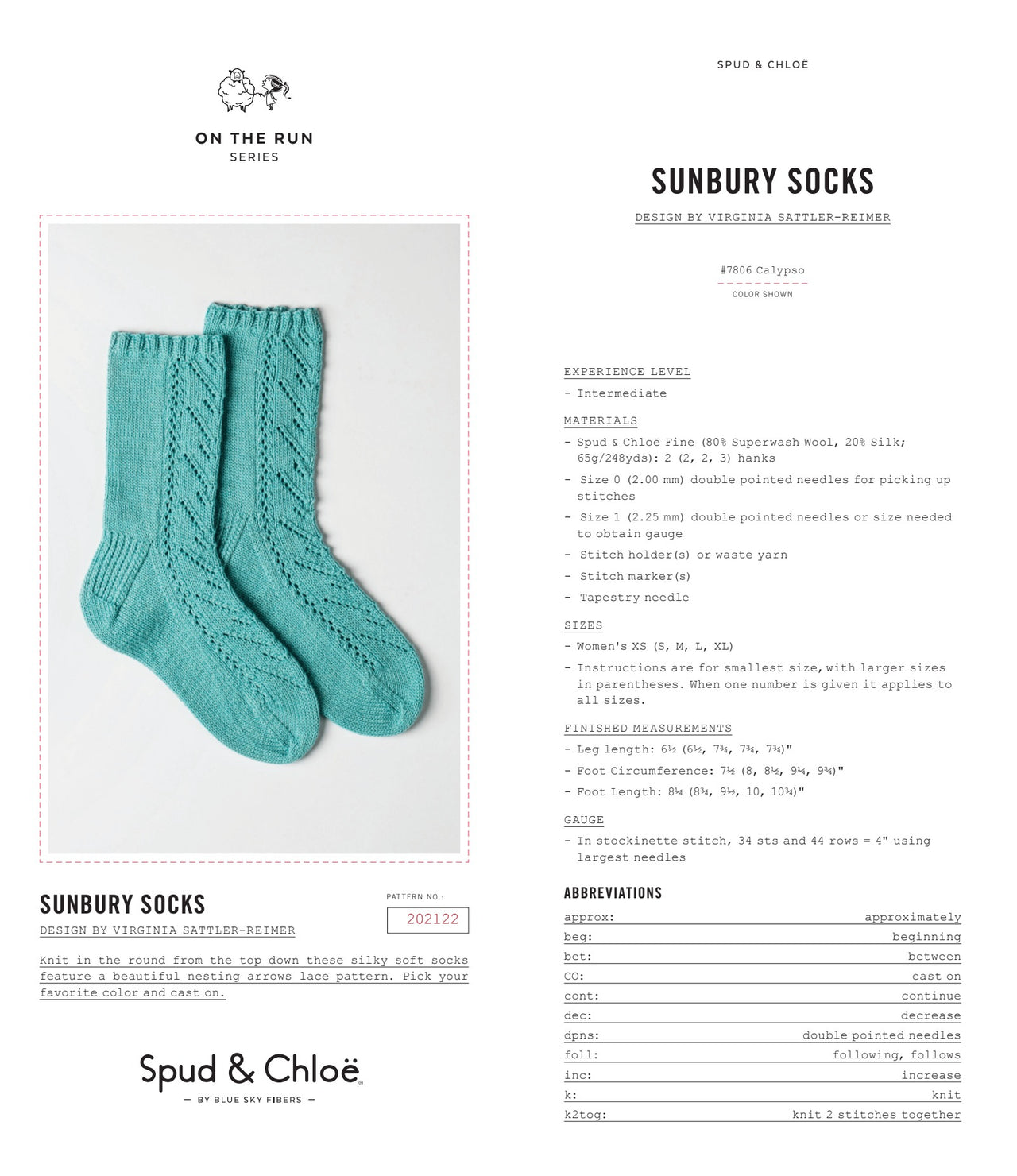 Sunbury Socks Knitting Pattern