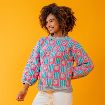 Paintbox Yarns Bold Block Sweater Crochet Pattern
