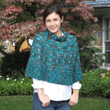 Valley Yarns Deep Woods Poncho Crochet Pattern