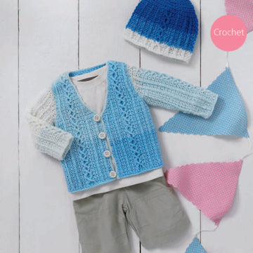 Sirdar Cardigan and Hat Crochet Pattern