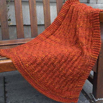 Plymouth Yarn Vertical Lines Throw Blanket Knitting Pattern