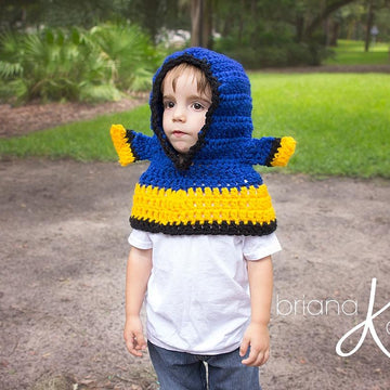 Blue Tang Fish Hooded Cowl
