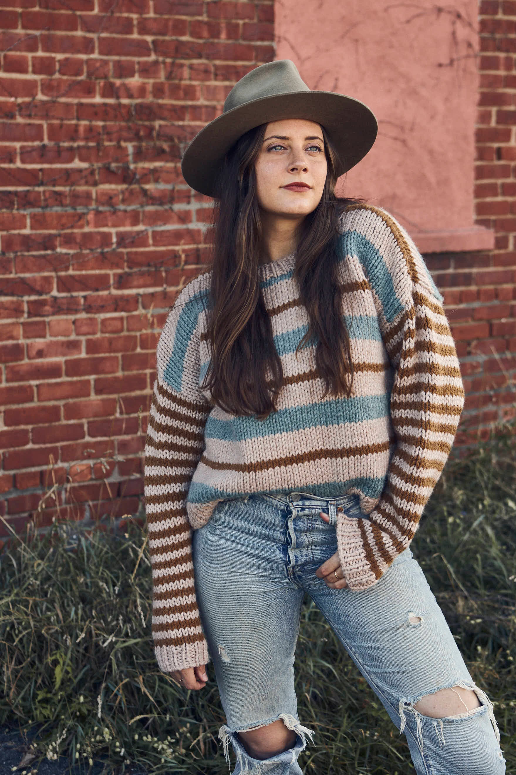 Easton Striped Pullover Jumper Knitting Pattern