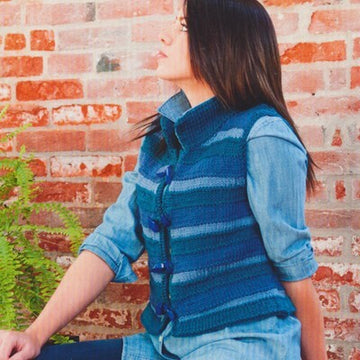 Plymouth Yarn 2731 3 Color Striped Vest Knitting Pattern