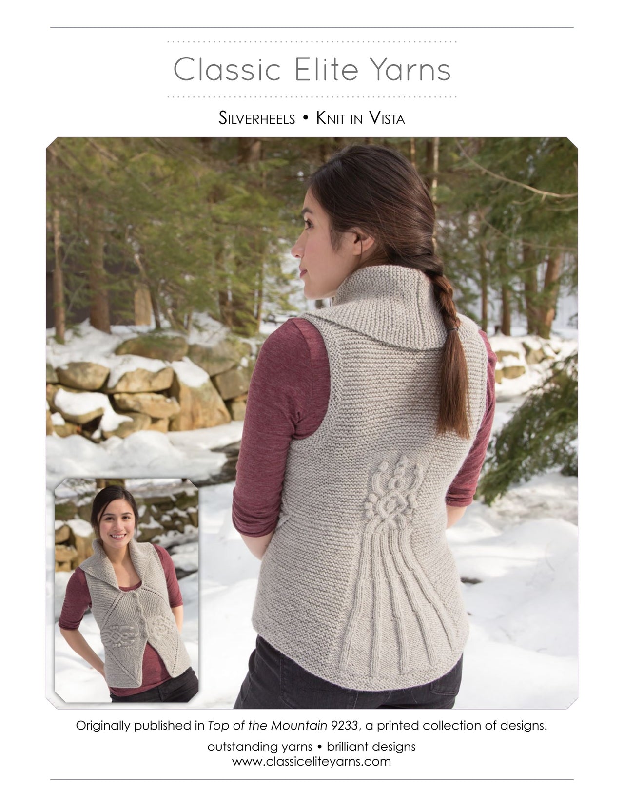 Classic Elite Yarns Silverheels Vest Knitting Pattern
