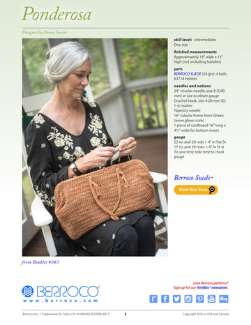 Berroco Ponderosa Bag Knitting Pattern